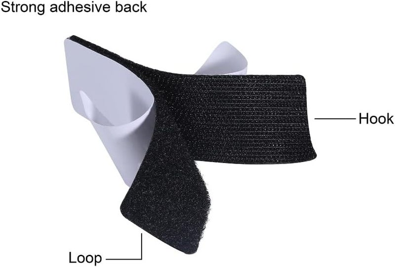 JUMINIZ 20 Sets 1x4 Inch Hook and Loop Fastener Strips with Adhesive Heavy Duty Double Sided Sticky Picture Hanging Wall Mounting Tape for Home and Office Use, Black - Image 5